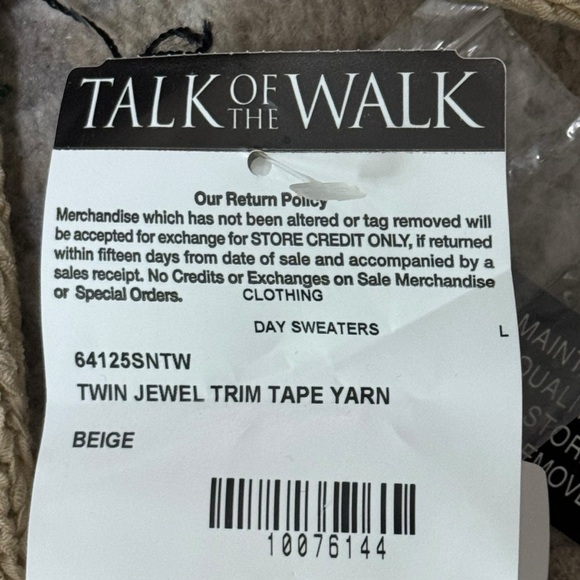 VTG Y2K Talk The Walk NWT Beaded Jewel Trim Cropped Knit Cardigan Sz L Ethereal - Picture 7 of 10